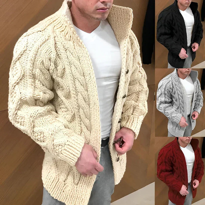 Confortable gilet cardigan homme oversize à motif câble. Style décontracté et moderne, parfait pour le quotidien.