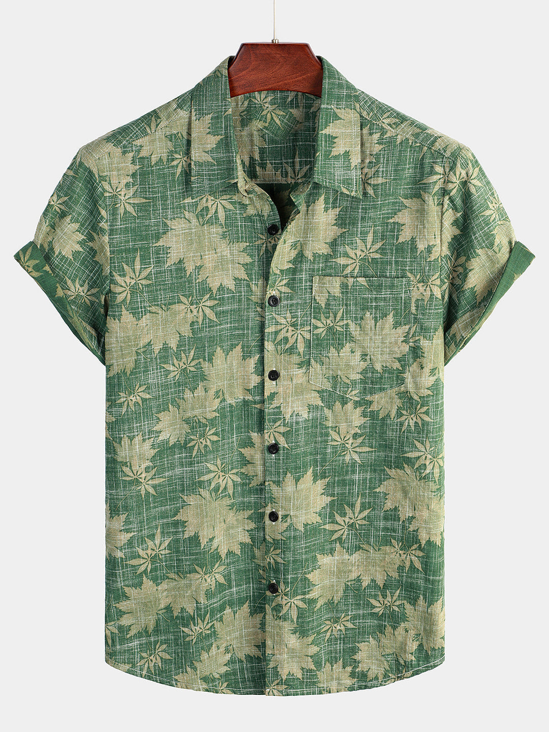 Chemise tropicale moderne, manches courtes, imprimé floral, style estival pour homme.