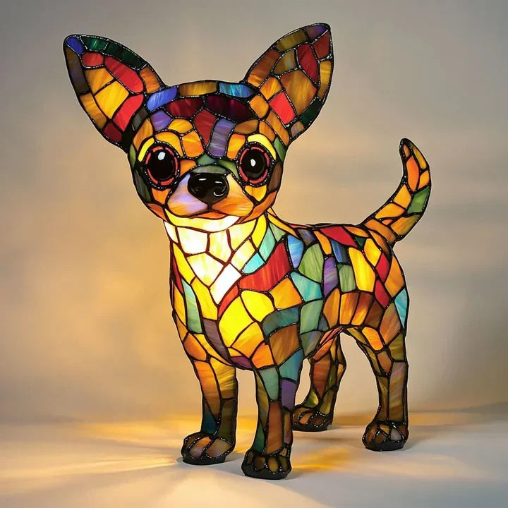 Lampe décorative chien fait main, éclairage doux, idéal pour la chambre, le salon ou comme veilleuse.