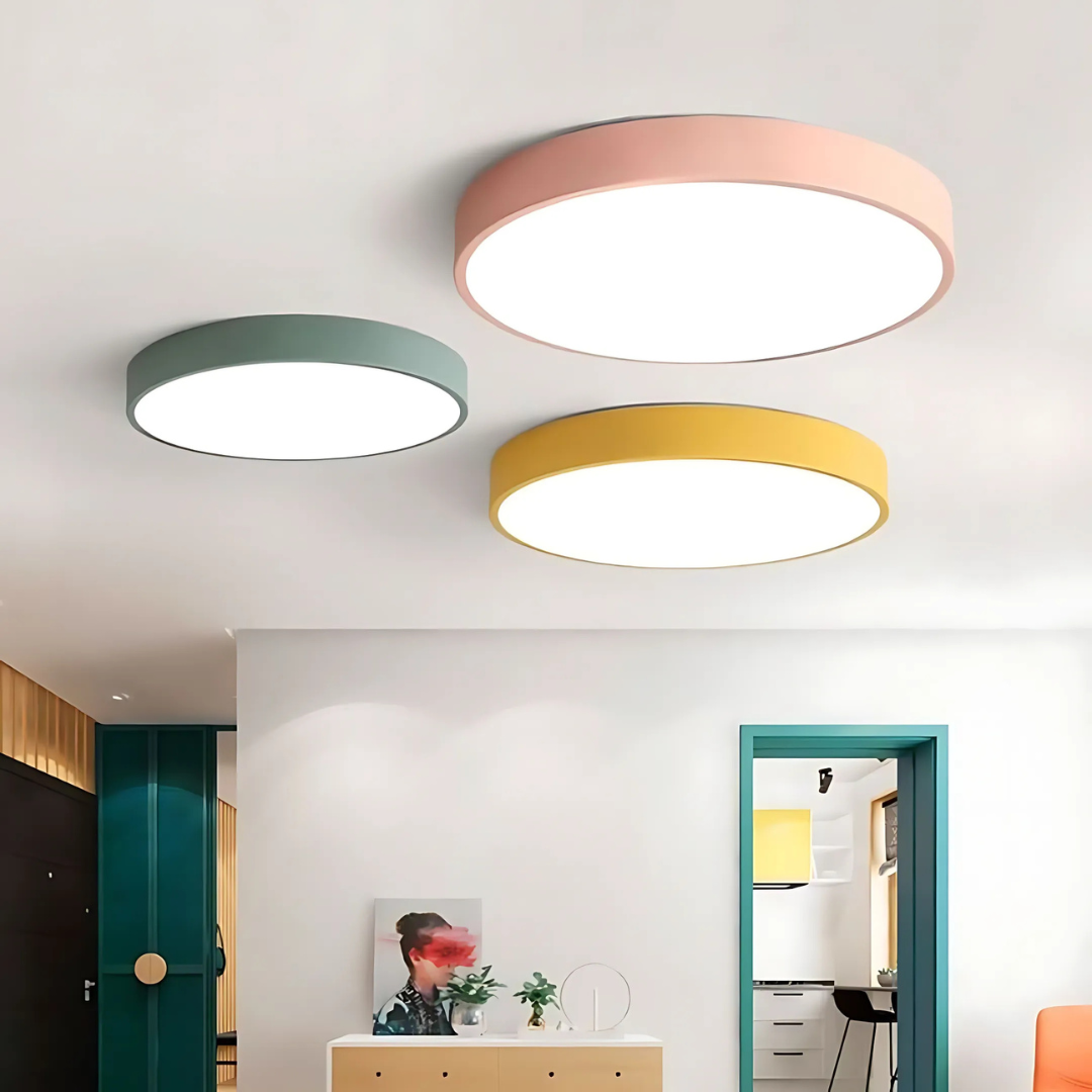 Luminaire plafond LED Delos Skandi, style nordique, parfait pour ambiance cosy chambre.