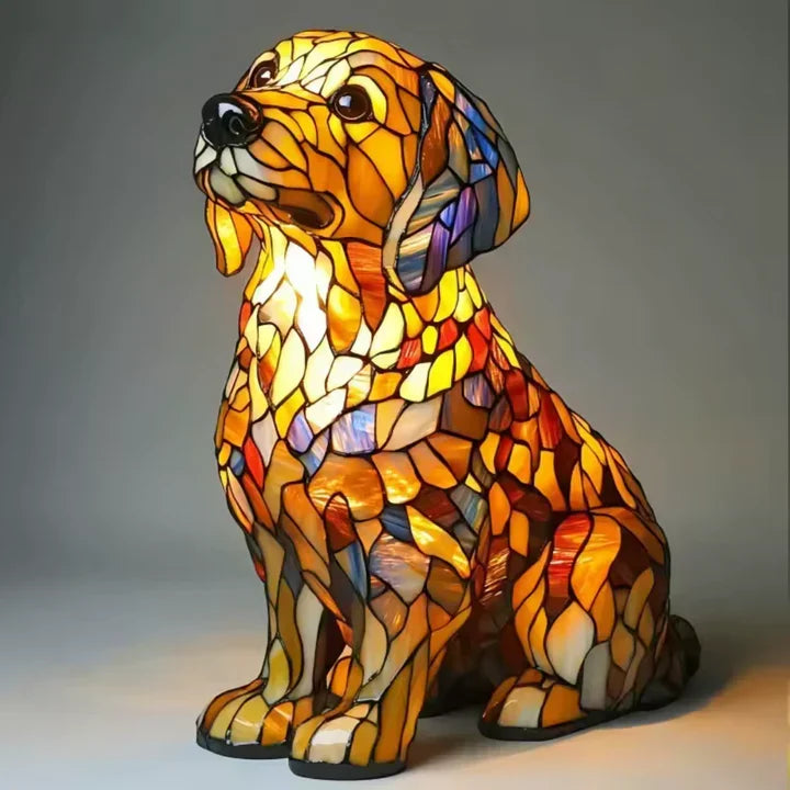 Lumière douce et figurine chien, cette lampe décorative faite main est un ajout charmant et un éclairage.