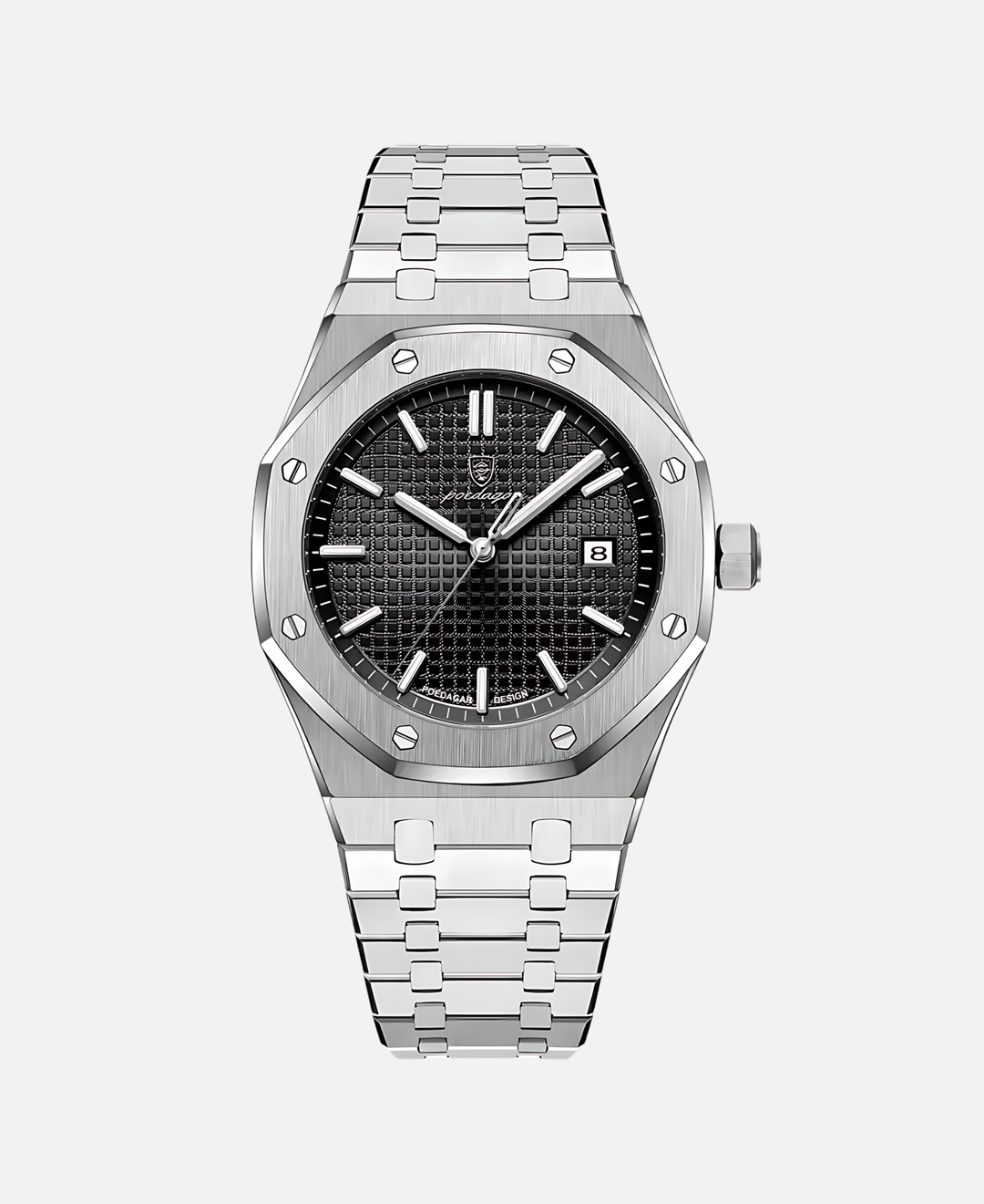 Montre bracelet homme 41mm anthracite, mouvement quartz, étanche. Acier inoxydable, look sophistiqué.