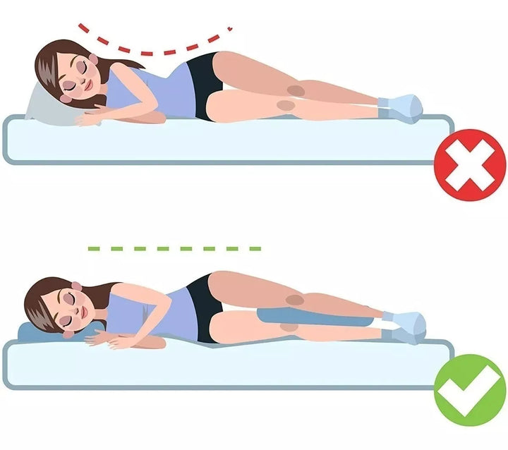 Coussin de soutien pour les jambes, parfait pour améliorer le sommeil et le confort durant la grossesse.
