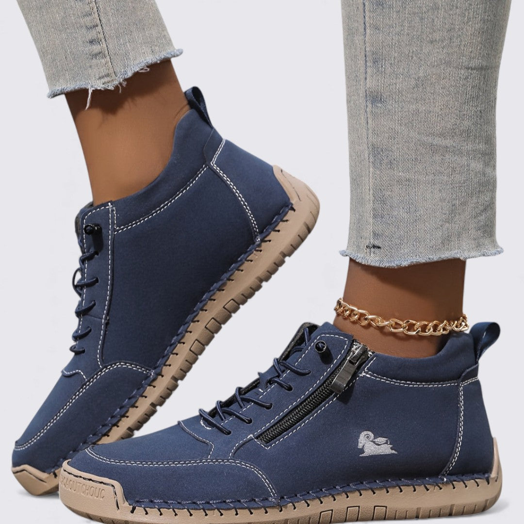 Bottines d'hiver femme confortables à glissière, parfaites pour le style urbain et les sorties.