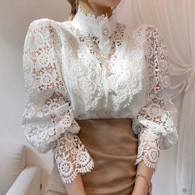Chemisier élégant femme à manches longues, parfait pour un style chic et féminin, idéal pour toute occasion.