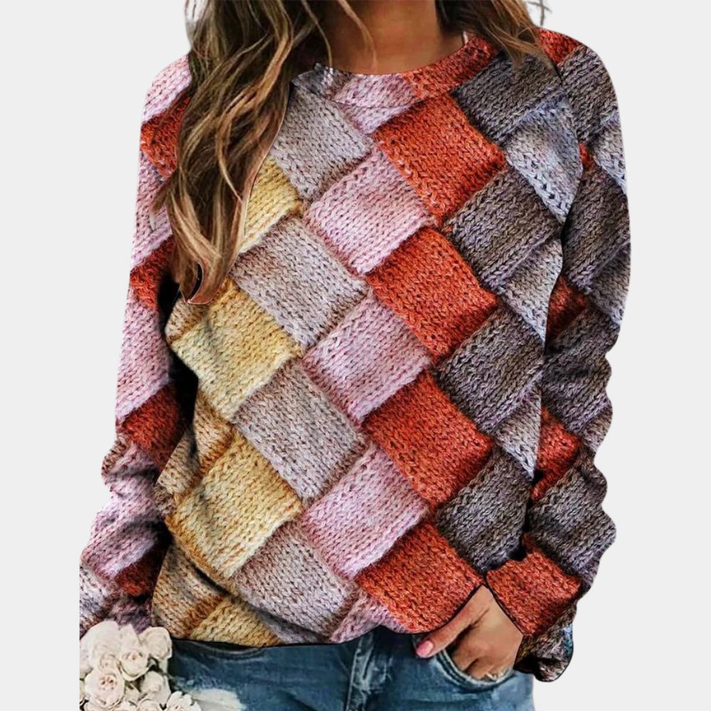 Magnifique pull femme coloré, doux et confortable avec manches longues. Parfait pour un look tendance et décontracté.