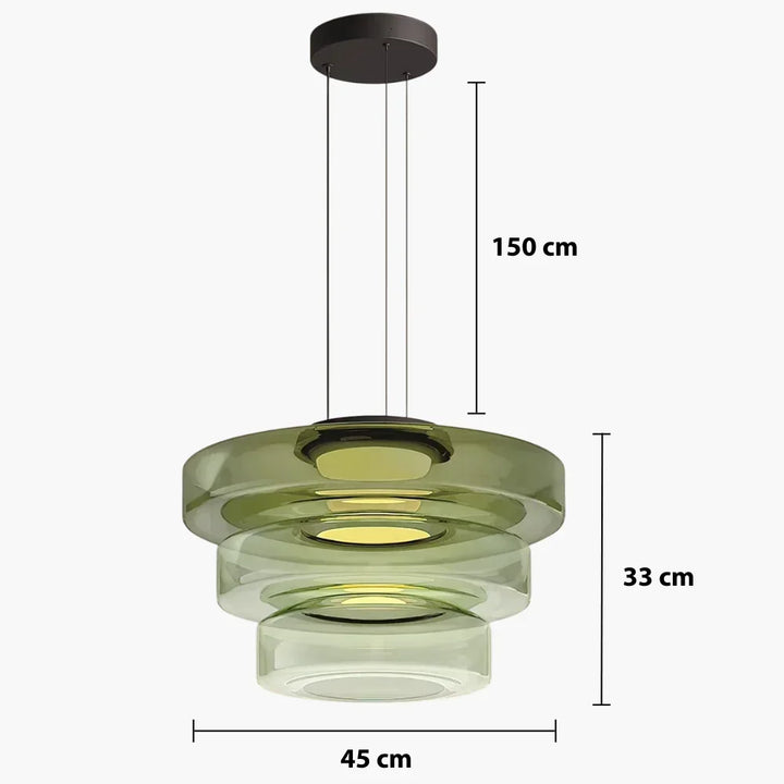 Superbe suspension Bauhaus nordique, luminaire moderne en verre pour un salon élégant.