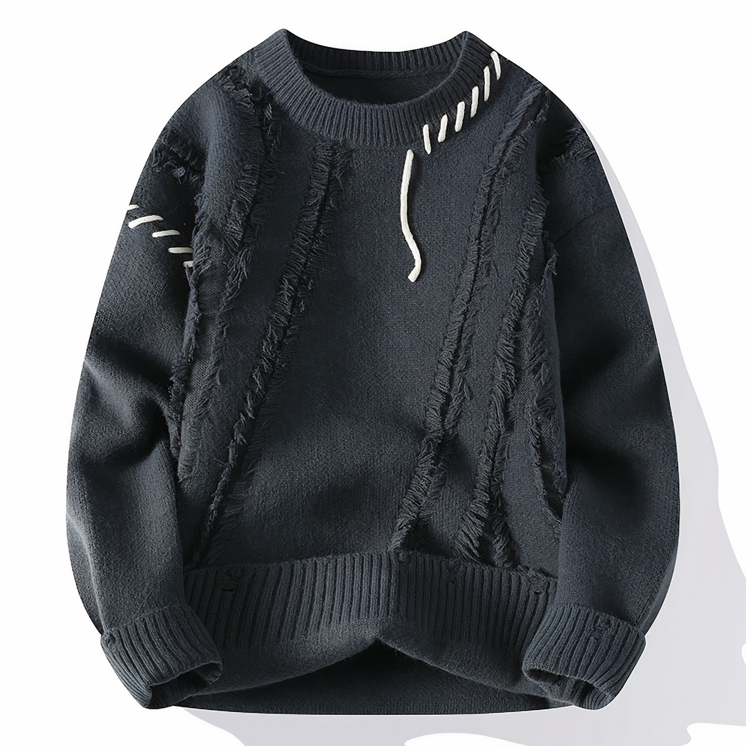 Sweater homme doux à patchwork coloré, parfait pour un style décontracté chic, confortable et tendance.