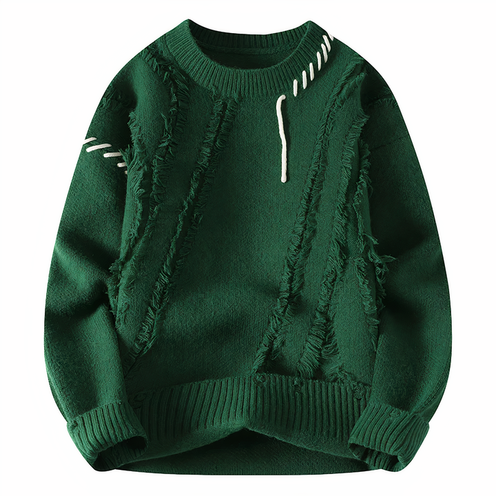 Pull homme moderne patchwork, vêtement chaud et stylé pour l'automne-hiver, un must-have mode masculine.