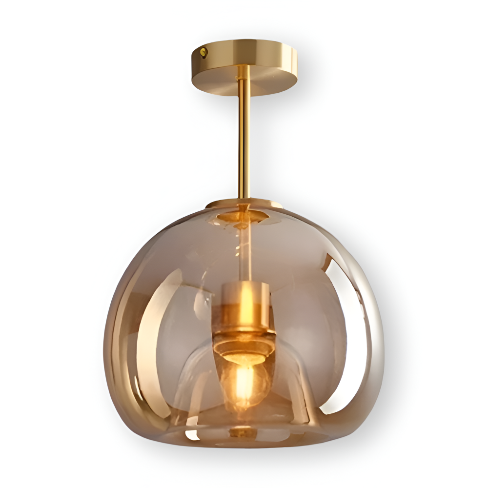 Plafonnier LED moderne DecoRound. Éclairage puissant, design noir et or pour une décoration stylée.