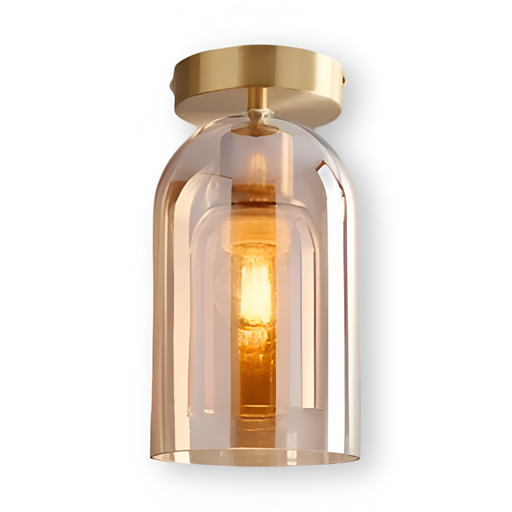 Plafonnier LED DecoRound, avec son design noir et or, offre un éclairage moderne et raffiné.