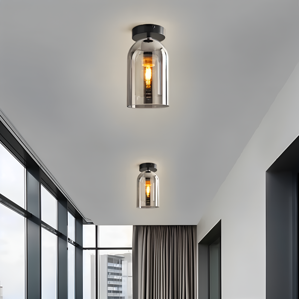 Plafonnier LED design rond noir et or. Éclairage décoratif et moderne pour toute pièce.