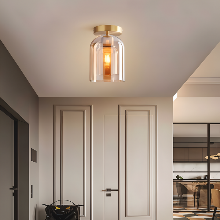 Design DecoRound: plafonnier LED noir et or. Illuminez votre intérieur avec élégance.