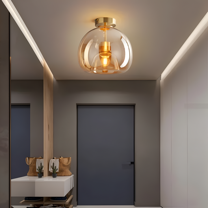 Éclairage LED moderne, plafonnier rond noir et or. Créez une ambiance chic et chaleureuse.