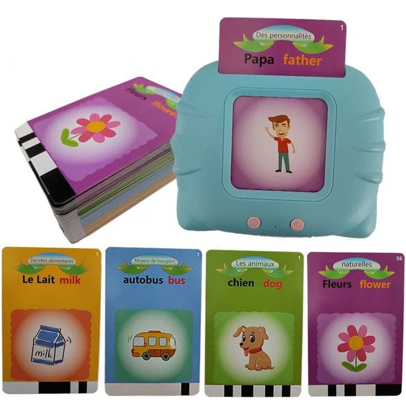 Jeu de cartes Montessori parlantes pour enfants préscolaires (1-6 ans), jouet éducatif pour autonomie et vocabulaire.