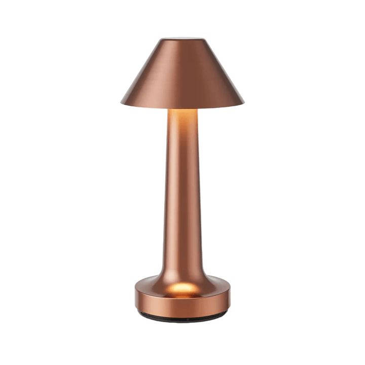 Lampe de table LED sans fil, rechargeable, lumière chaude dimmable, crée une atmosphère cosy.