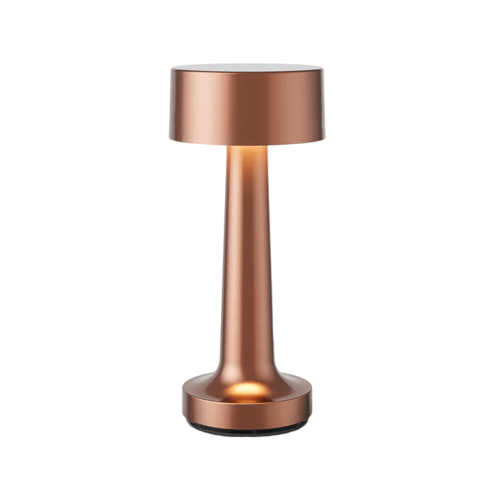 Lampe de table LED sans fil, lumière chaude et dimmable, pour restaurant, café, ou décoration maison.