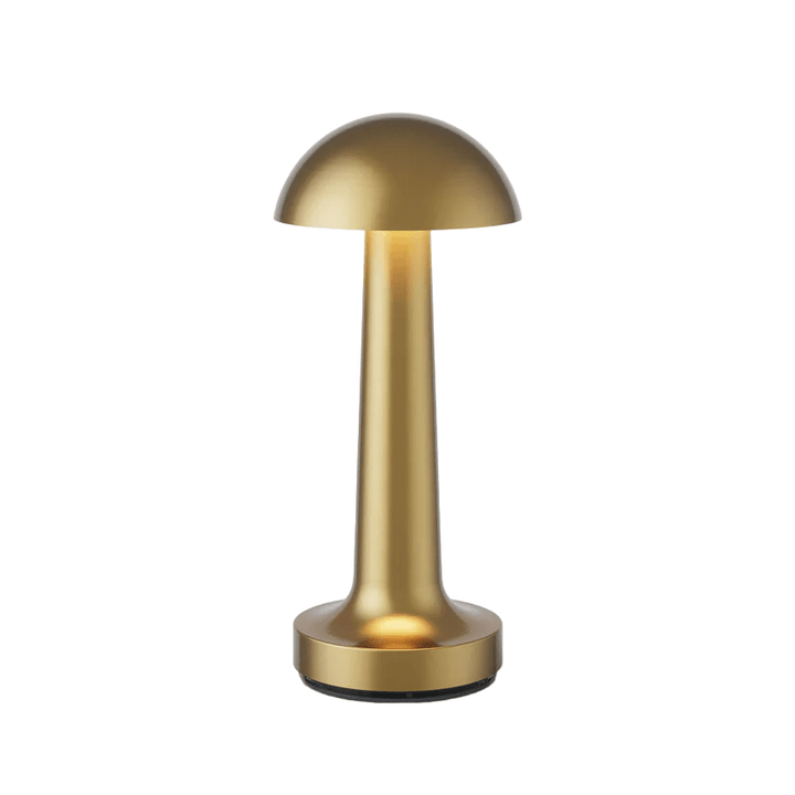 Lampe de table LED sans fil, aluminium, dimmable, lumière chaleureuse pour salon, chambre ou terrasse.