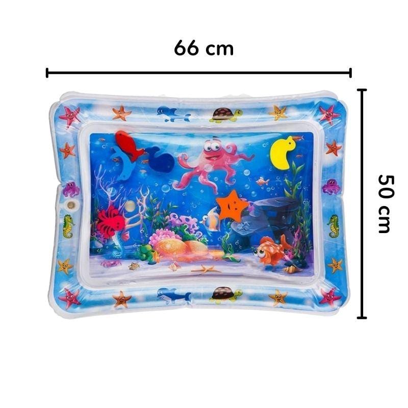 Tapis d'éveil sensoriel à eau polyvalent pour nouveau-né et bébé, supporte le développement et le jeu aquatique.
