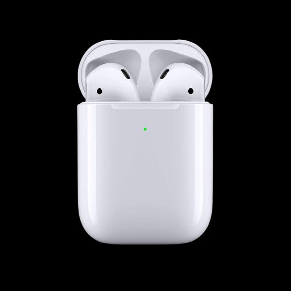 Écouteurs Bluetooth sans fil blancs 2e Génération avec boîtier de charge, parfaits pour l'audio et la musique.