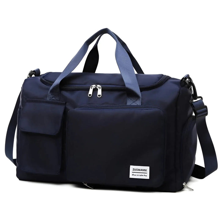 Sac de gym grand format et étanche, idéal pour transporter équipement sportif, hommes et femmes.