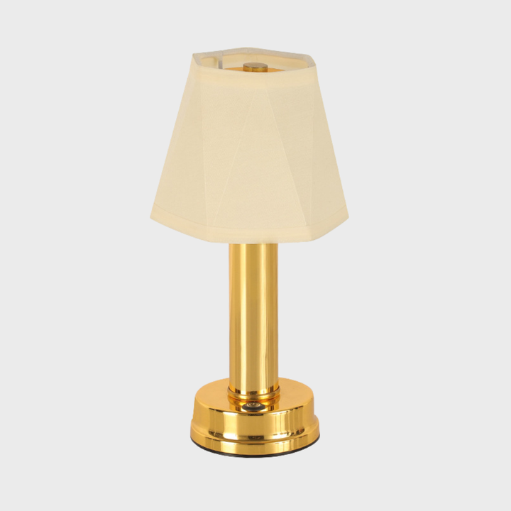 Lampe de table LED sans fil dimmable, design moderne pour éclairage intérieur élégant et ambiance. Rechargeable.