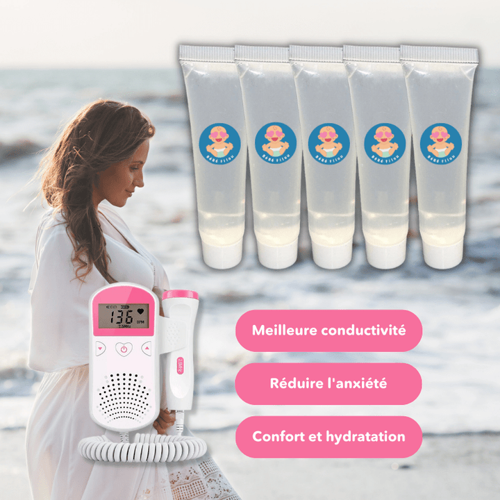 Écouteur de cœur fœtal sans fil, un doppler portable essentiel pour la surveillance de la grossesse à domicile.