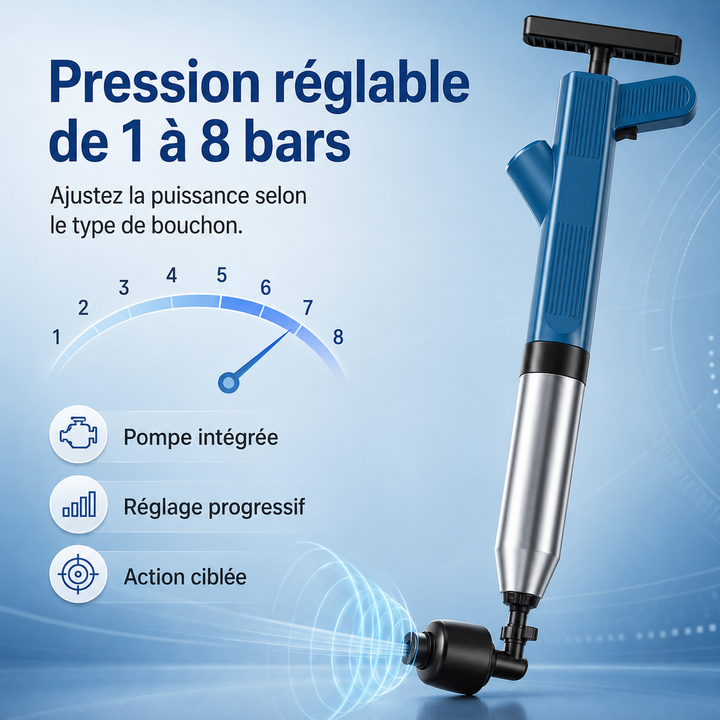 Accessoire de plomberie maison DrainGlide: solution haute pression anti-bouchon pour cuisine et salle de bain.