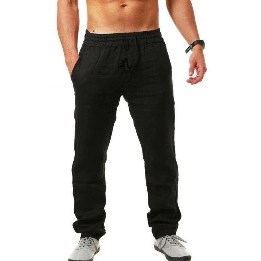 Pantalon homme léger et respirant pour printemps/été, confort décontracté. Mode masculine et polyvalente.