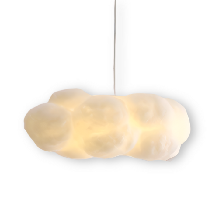 Lampe suspendue nuage LED plafonnier, éclairage doux et design moderne pour chambre d'enfant.