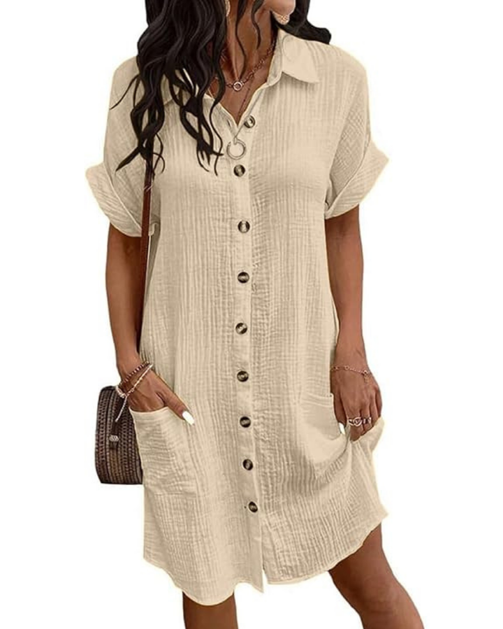 Robe femme estivale fluide, style décontracté chic, idéale pour la plage, vacances ou mode quotidienne.