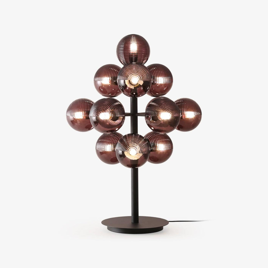Lampe de table noire design grappe de raisin élégante, éclairage intérieur LED G9 pour décoration maison.
