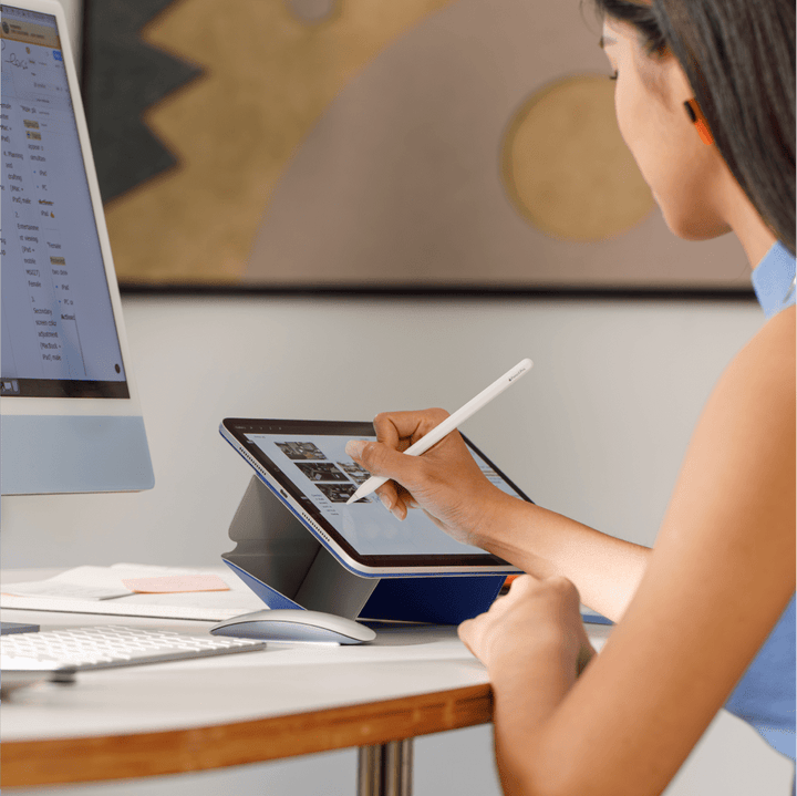 Étui folio marron clair pour iPad Pro, coque magnétique, protection professionnelle.