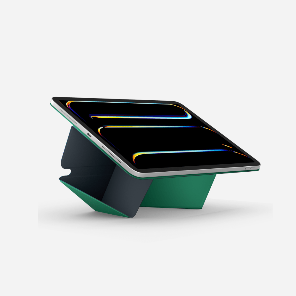 Protection tablette iPad, housse folio dynamique jaune vif, ajoute une touche de couleur.