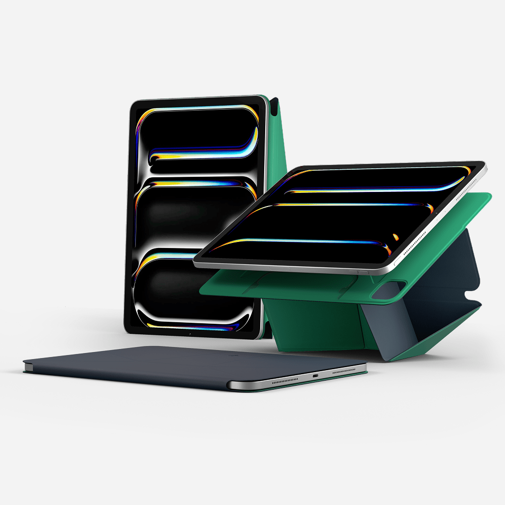 Housse de protection iPad Air 5, étui folio gris clair, pour une allure moderne.