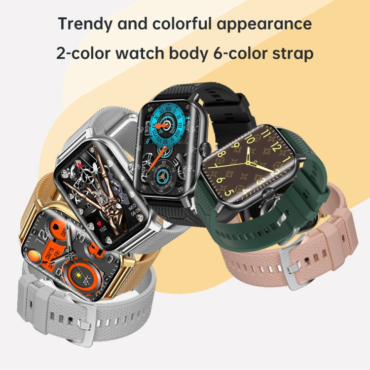 Smartwatch unisexe noire. Mesure la glycémie, l'ECG, la FC et la tension artérielle. Écran incurvé.