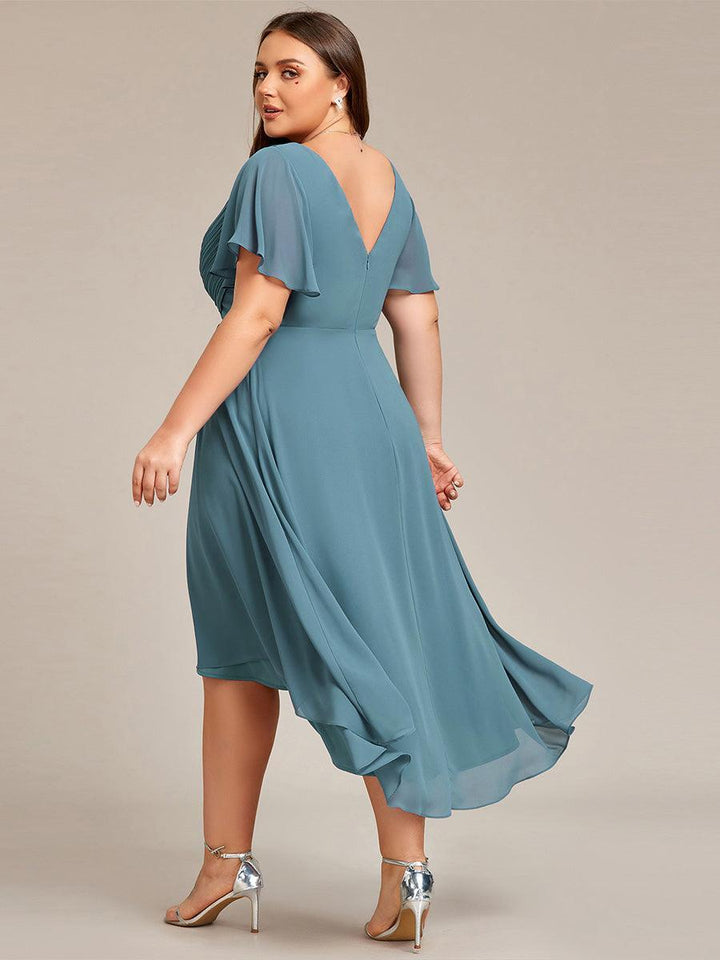 Élégante robe longue A-line, col V, nouvelle collection.