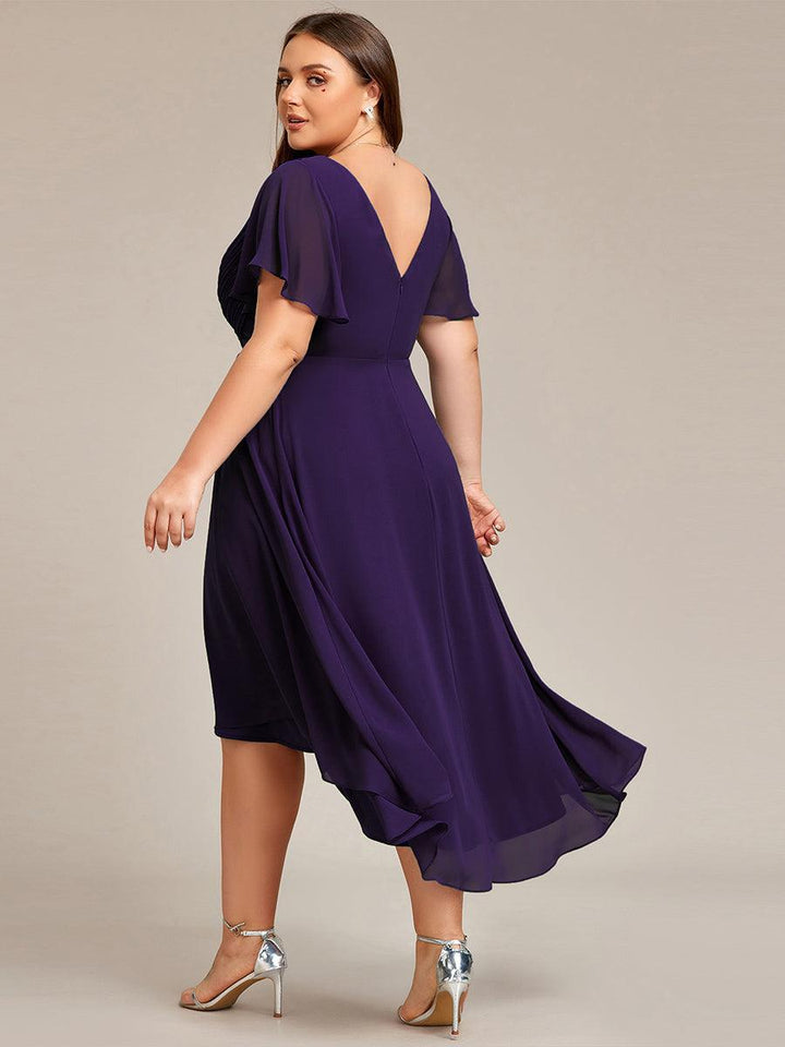 Élégante robe longue A-line, col V, tendance printemps été femme.