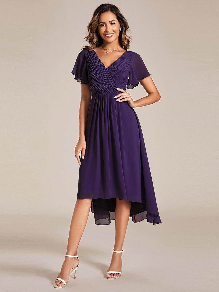 Élégante robe longue chic, col V, invitée mariage printemps été.