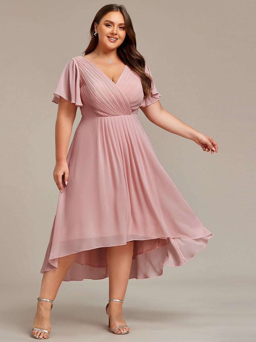 Robe de cérémonie col V, fluide, nouvelle collection femme.