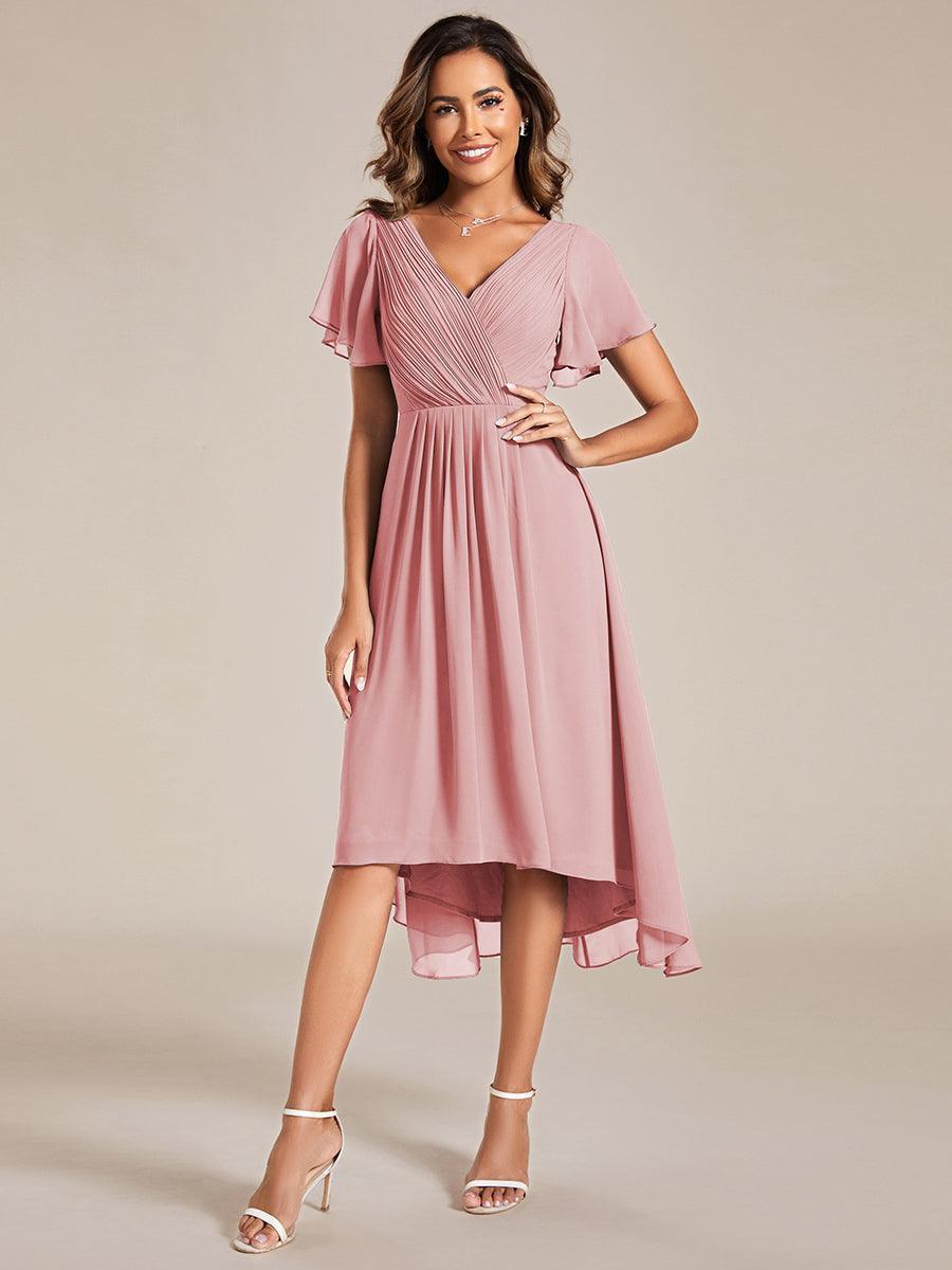 Robe de soirée col V, fluide, idéale pour cocktail femme.