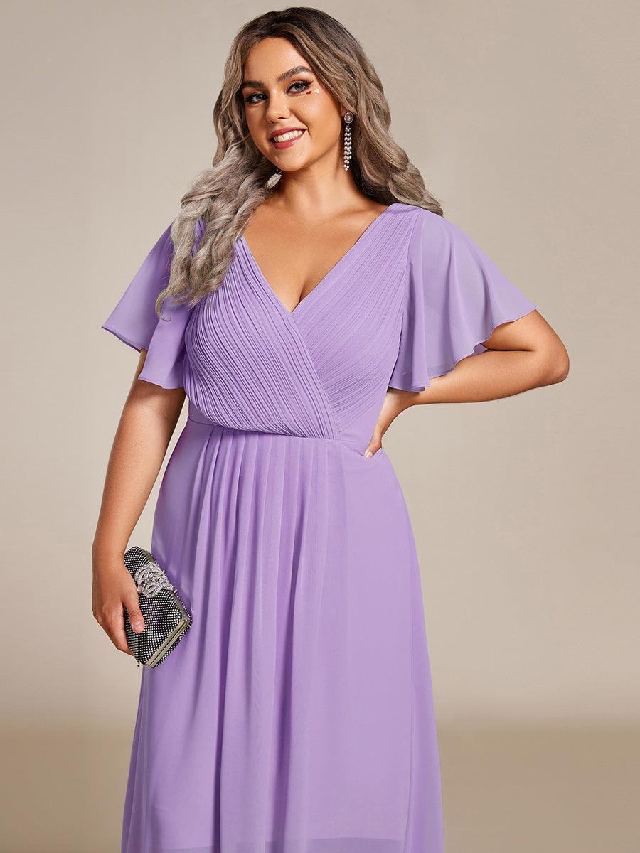 Robe longue fluide col V, pour cérémonie femme, coupe fluide.