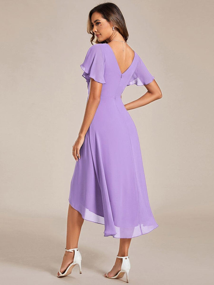 Robe longue fluide col V, nouvelle collection chic pour femme.