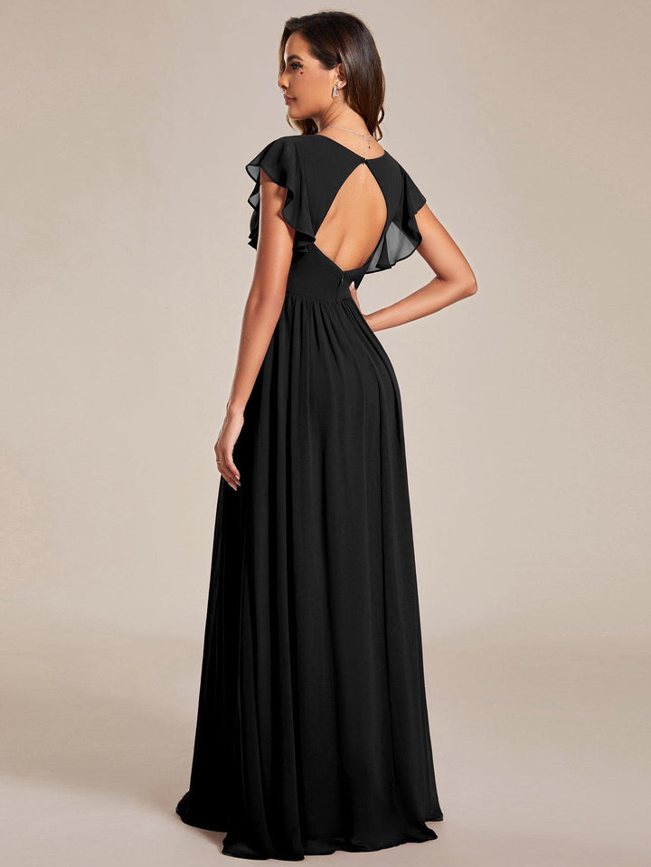 Robe longue élégante, dos ouvert, fluide. Idéale pour demoiselle d'honneur, mariage ou soirée.