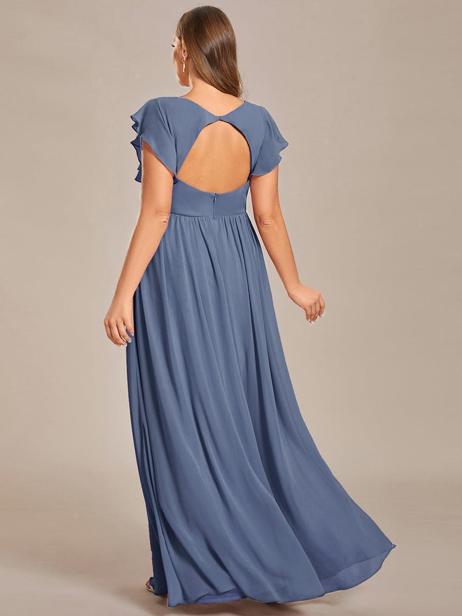 Robe fluide, dos ouvert, maxi. Élégante pour une demoiselle d'honneur, cérémonie ou soirée.