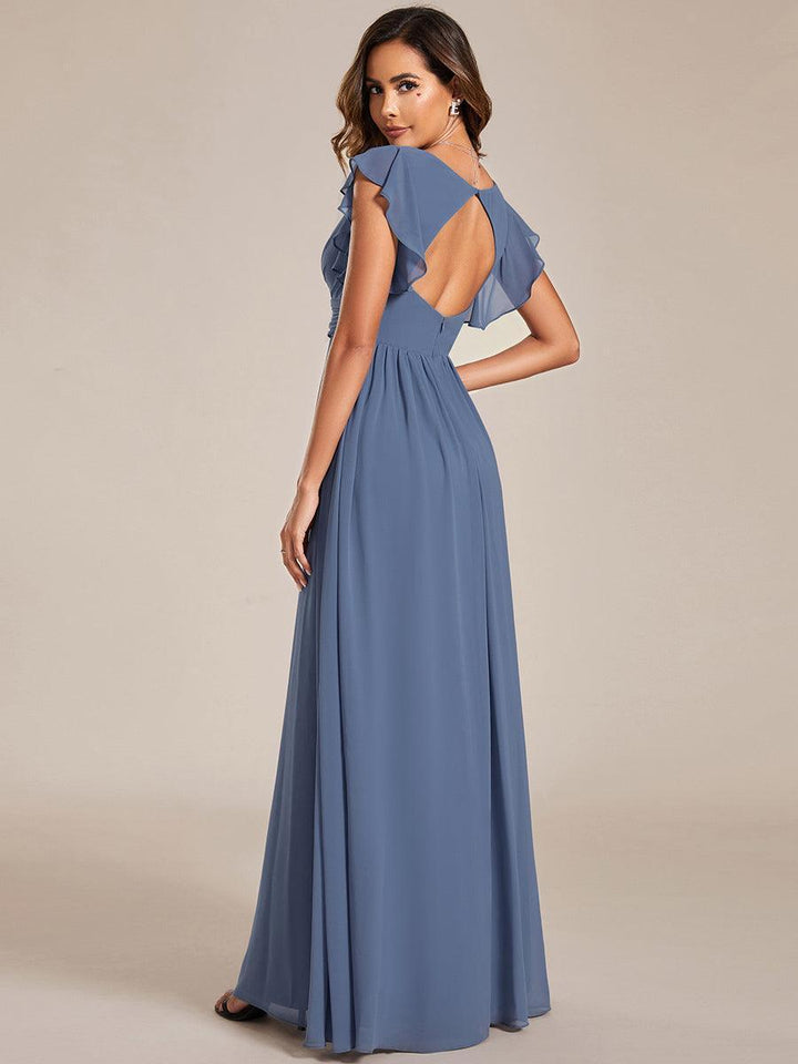 Robe maxi fluide, dos ouvert, élégante pour femme. Idéale pour mariage, soirée ou cérémonie.