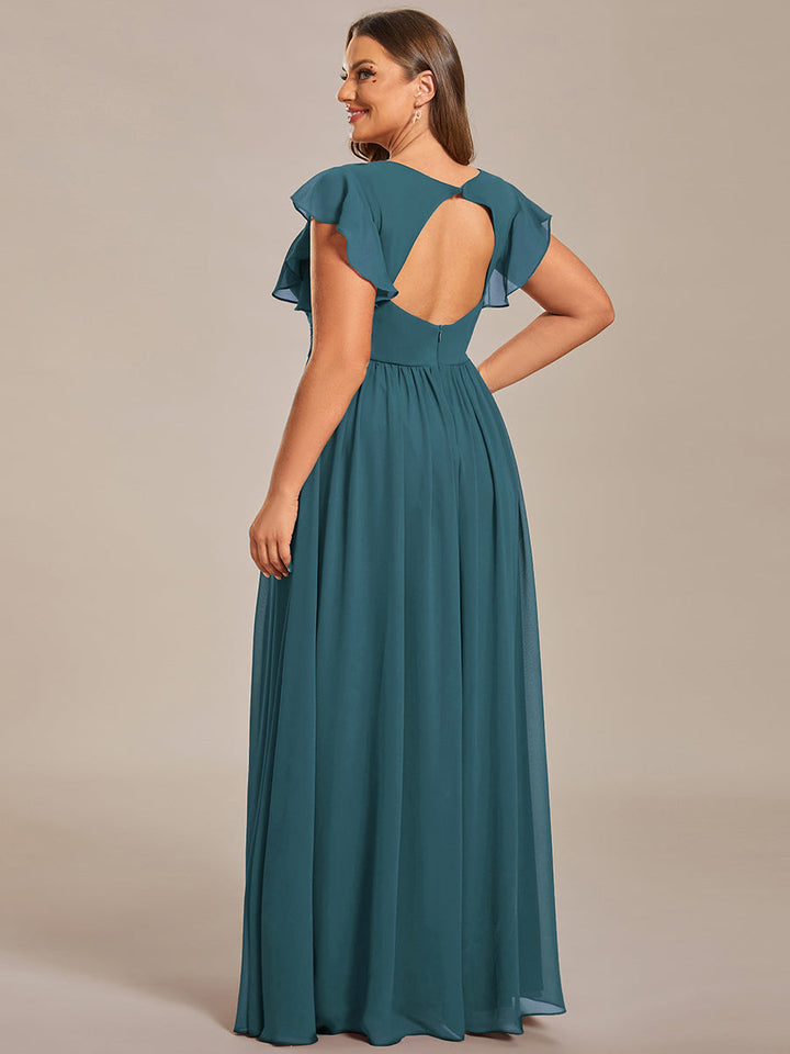 Robe longue femme, dos ouvert, manches courtes. Élégante pour une soirée ou un mariage d'été exceptionnel.