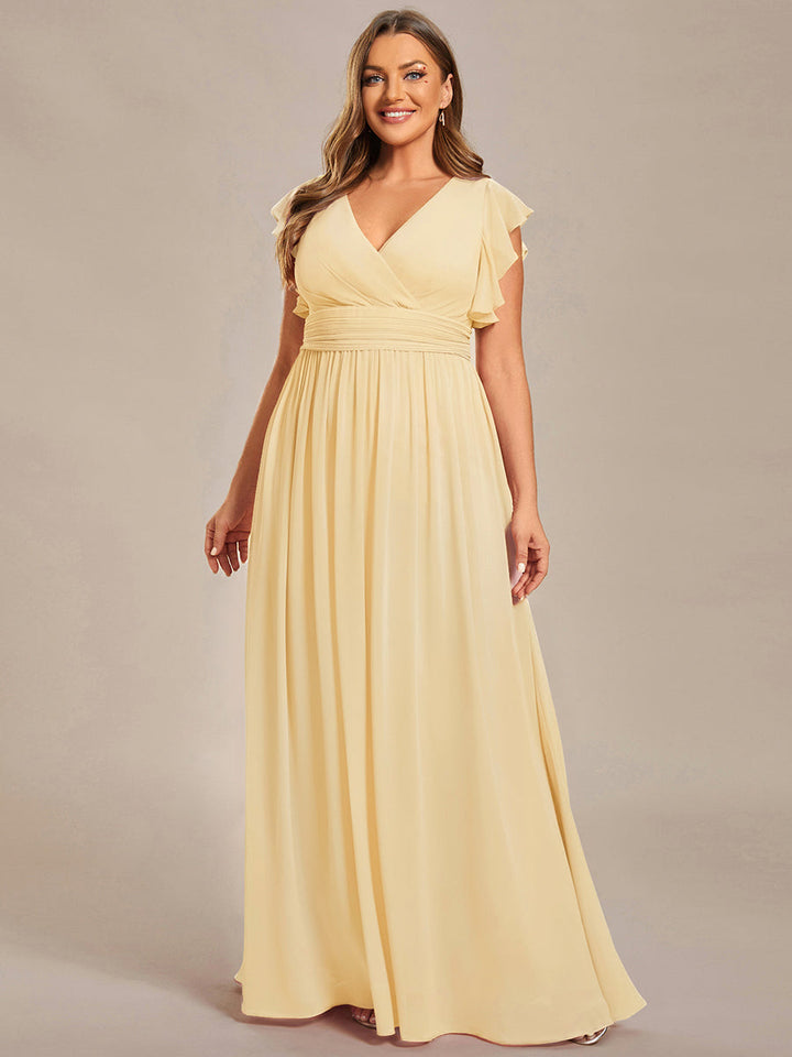 Robe fluide, dos ouvert, col en V, longueur maxi. Élégante pour demoiselle d'honneur, mariage d'été exceptionnel, femme.