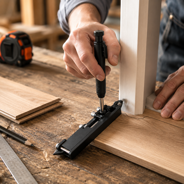 Obtenez des marquages parfaits avec l'outil multifonction EdgeMark, essentiel pour l'ébénisterie et bricolage.