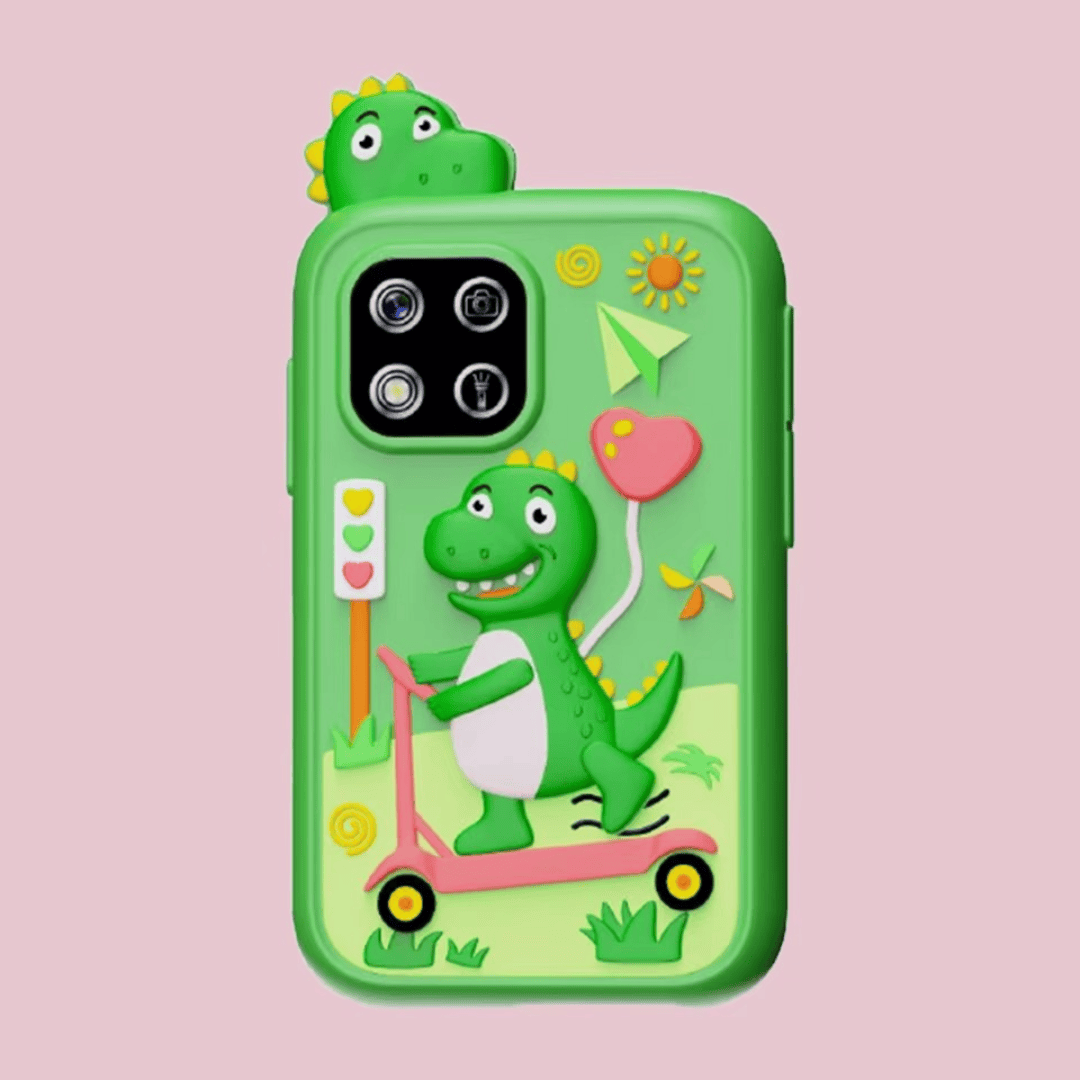 Smartphone enfant interactif pour le développement précoce, jeu éducatif stimulant la curiosité et l'apprentissage.